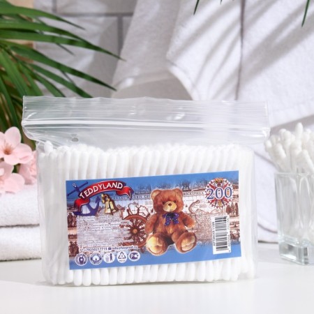 Cotton sticks Teddyland, 200 pcs.
