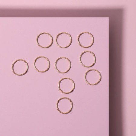 Hair piercing "Rings", D = 1.4 cm, 10 pcs, Golden color-1