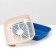The toilet is rounded with a mesh of 33.5 x 25 x 6 cm, beige/blue