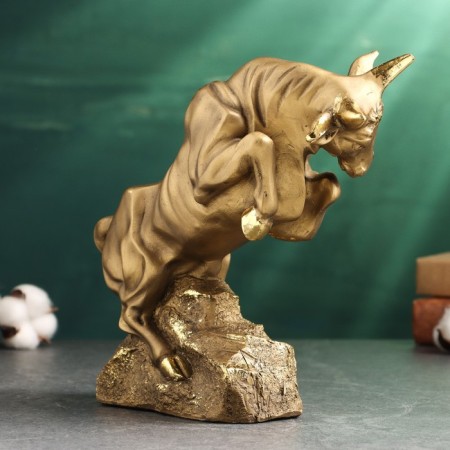 Figure "Bull on Stone" 21x25x9cm, bronze-2