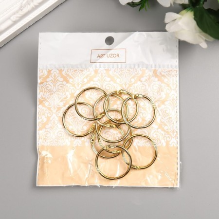 Rings for creativity (for photo albums) "gold/silver" int. D = 2.5 cm external. D = 3 cm set 10 pcs-5