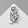 Brooch "March 8", Rose is tender, white color in silver