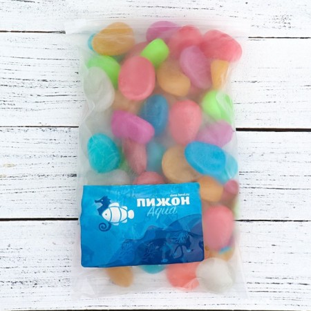Decorative stones for the aquarium, luminous, 45 mm, 1 kg, mix-3