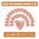 A set of foil balls 19 “hearts”, pink gold, 25 pcs.