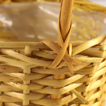 Wicker basket, 19x14x10/12x50cm, yellow-3