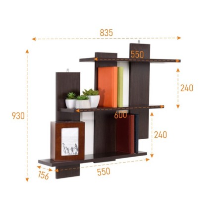 Hinged shelf PD-14 835x156x930 wenge-1