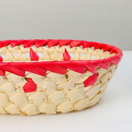 Wicker bowl, 24x17x7.5, palm sheet, mix-2