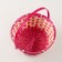 Wicker basket, 21 x 21 x 10/24 cm, bamboo, pink