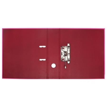 A4, 75 mm, Lamark, PVC, double-sided coating, metal edging, pocket for a spine, collected, pink/burgundy-5