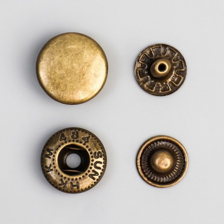 Installation button, alpha (S-shaped), iron, d = 15 mm, bronze color-2