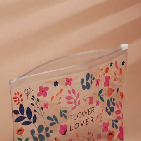 Cosmetic bag of transparent PVC 21 x2 x14 cm "Flower Lover"-2