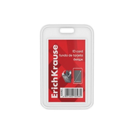 Badge vertical 54 x 85 mm, erichkrause book, transparent case, textile tape, mix color-6