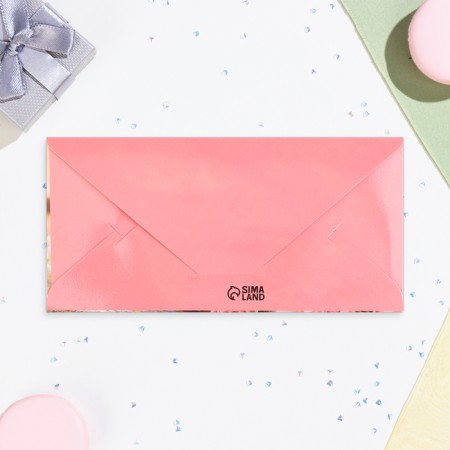 Money envelope "Congratulations!" Pink roses, 16.5x8 cm-2