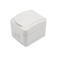 Single mini ip54, with grounding, o/y, white kranz