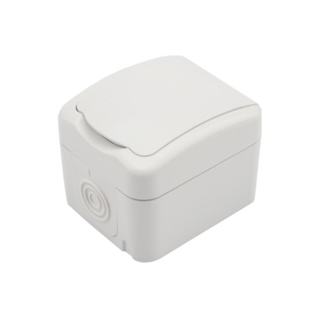 Single mini ip54, with grounding, o/y, white kranz