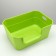 The toilet open with a side entrance with a scoop and a filter, 50 x 35 x 24 cm, green