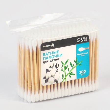 Cotton sticks, package 200 pcs., Bamboo-1