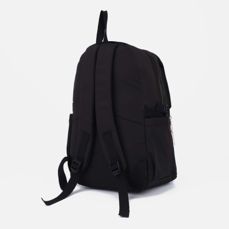A backpack with a zipper, 4 outer pockets, black color-1