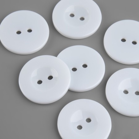 Button 2 punctures, d = 25 mm, white color-1