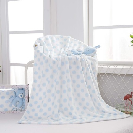 Baby plaid with a toy, size 90x120 cm, blue color-2