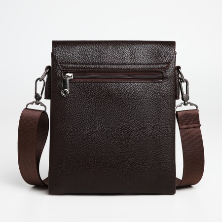 Men's bag over the shoulder, Textura, external pocket, brown color-1