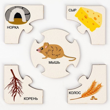 Puzzles of the association “Who lives where?”, “Figures and score”, “profession”, a set of 3 pcs.-9