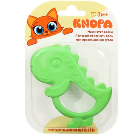 Silicone teething "Dino", green color, heap, button-5