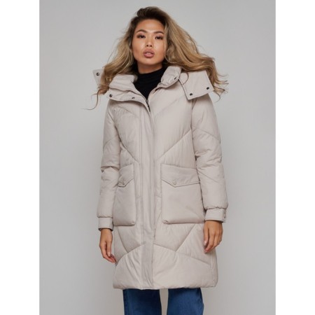 Coat insulated winter female, size 46, color light gray-8