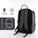 Male backpack on lightning, external pocket, code lock, suitcase mount, gray color.
