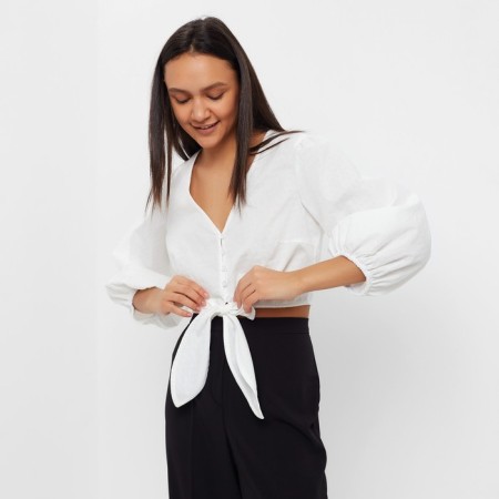 Top female minku: Cotton Collection Color White, rr 46