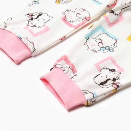 Pants children, white color/kittens, height 74 cm-2