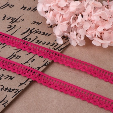 Capricon lace, 12 mm × 10 ± 1 m, fuchsia color-1