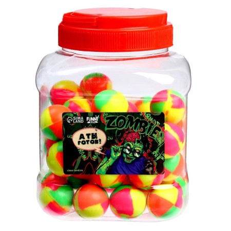 Rubber ball "Zombies", in a bank, 50 pcs-2