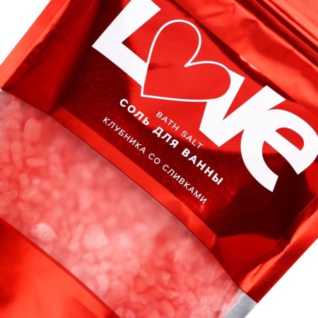 Bath salt, 330 g, aroma of strawberries with cream, pure happiness-3
