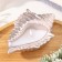 Candle "shell" in a candlestick of gypsum large, 17x11x5.5cm, champagne