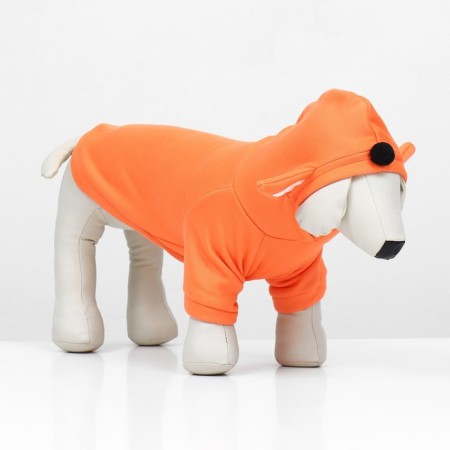 Sweater with a hood "fox", size L (DS 30, Osh 28, OG 43 cm), orange-3