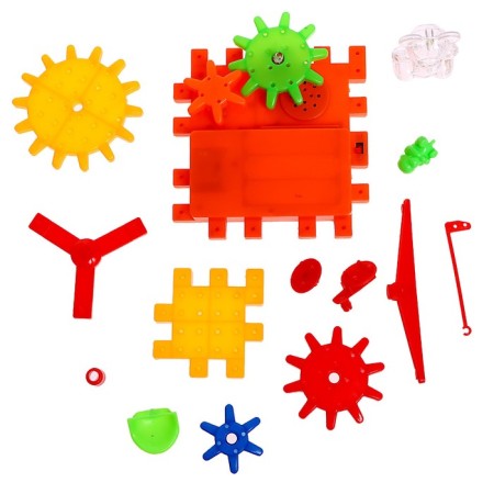 The designer "Funny gears", light and sound effects, works from batteries, 81 details-2