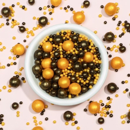 Sprinking confectionery in color glaze "Pearls" gold, bronze, 50 g-2