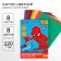 Cardboard color, A4, 8 sheets, 8 colors, non-unilateral, in folder, 220 g/m², Spider-Man