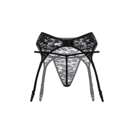 Softline collection belt and thongs, lace, black color, size s/m-2