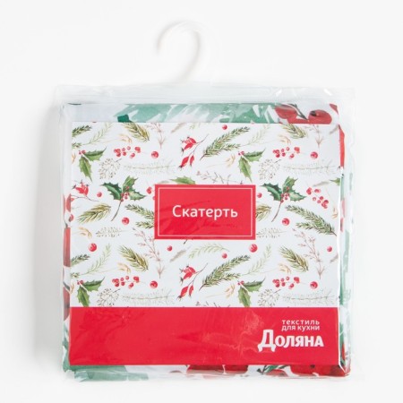 The tablecloth of the New Year's share "SHRISTMAS BERIES" 145*300 +/- 2 cm, 100% p/e-11