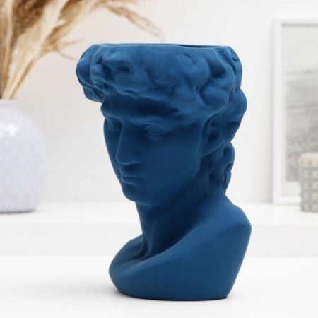Kashpo - Vase "David's head" Blue, 22*16*14 cm-2