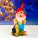 Garden figure "Dwarf with a hedgehog Small" 18x15x38cm