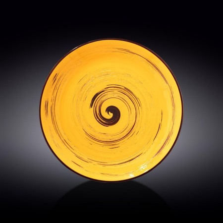 Round plate Wilmax England Spiral, D = 28 cm, yellow color