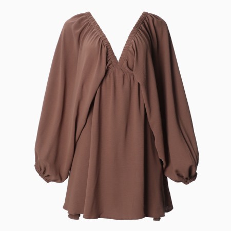 Women's dress MIST with a deep neckline river. 46, brown-7