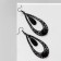 Hanging earrings "drops" with a circle in openwork, black color in ferrous metal, 8.5 cm
