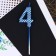 Candle for the cake, number "4", blue, 4 x 13 cm.