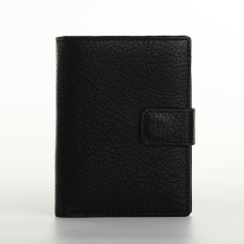 Male purse on magnet 3 in 1, department for auto documents, passports, black color