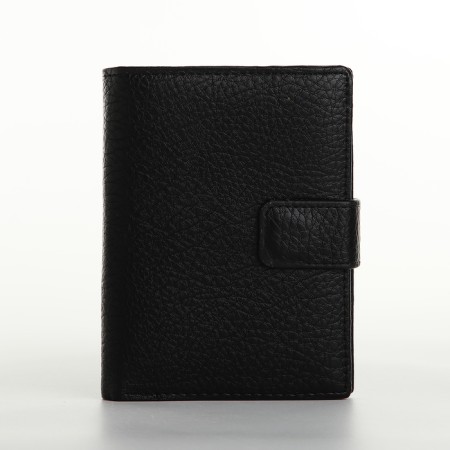 Male purse on magnet 3 in 1, department for auto documents, passports, black color