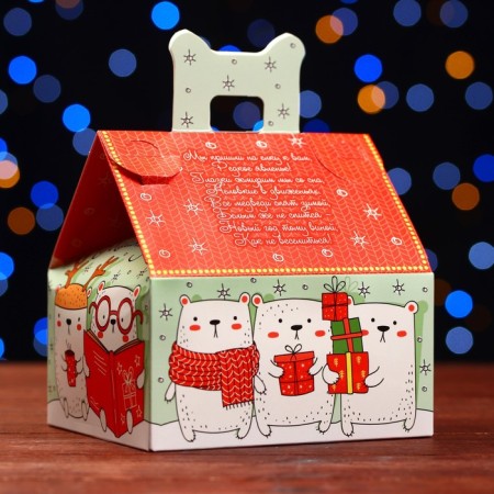 Gift box "Mishkin House", 13.3 x 11.6 x 12.6 cm